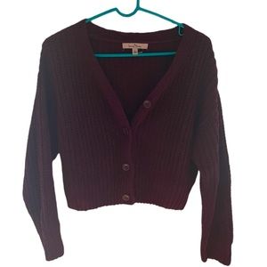 Love Tree Chunky Knit Wine Sweater 🍁